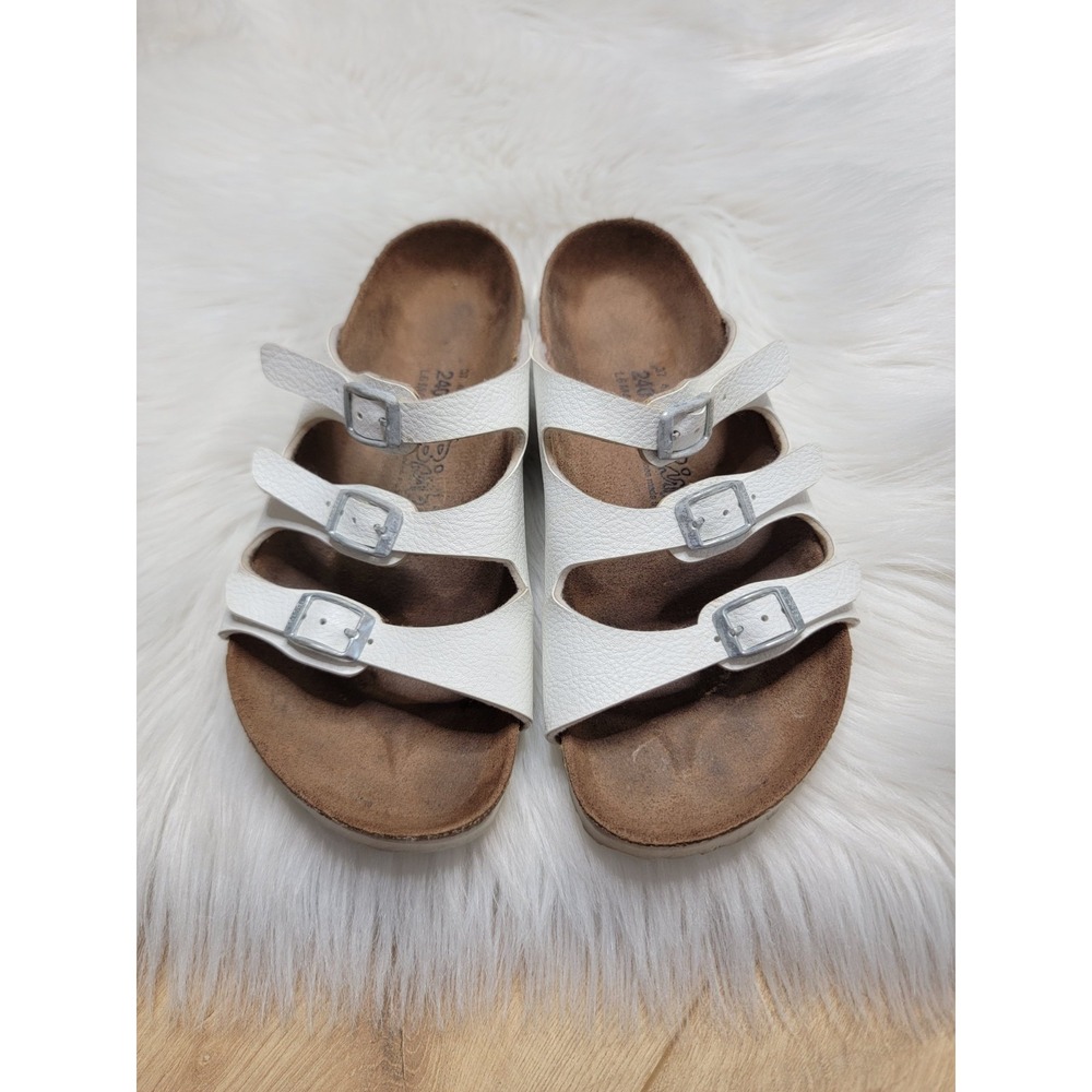 Birkenstock Florida White Birko Flor Sandals Women's Size 37 US Size 6